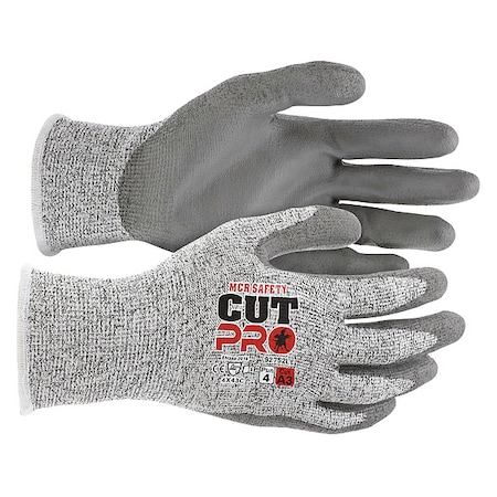 Mcr Safety Cut-Resistant Coated Gloves, Cut Level A3 , Dipped , Polyurethane , Smooth , L 12 PK 92752L