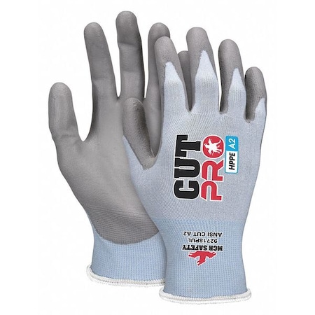 MCR SAFETY Cut Resistant Coated Gloves, A2 Cut Level, Polyurethane, 2XL, 1 PR 92718PUXXL