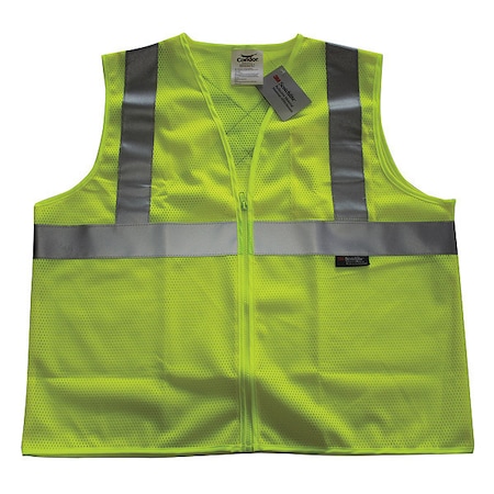 Condor Safety Vest, Yellow/Green, L, Zipper 491T01