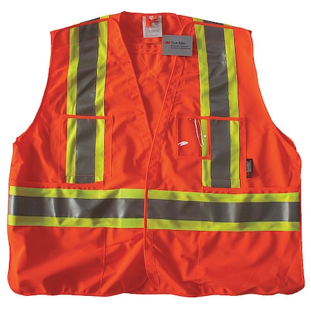 Condor Safety Vest, Orange/Red, 2XL/3XL, Polyester 491T07
