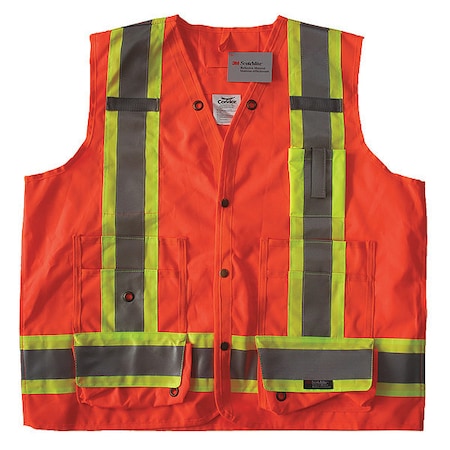 Condor Safety Vest, Orange/Red, M, Snap 491T20