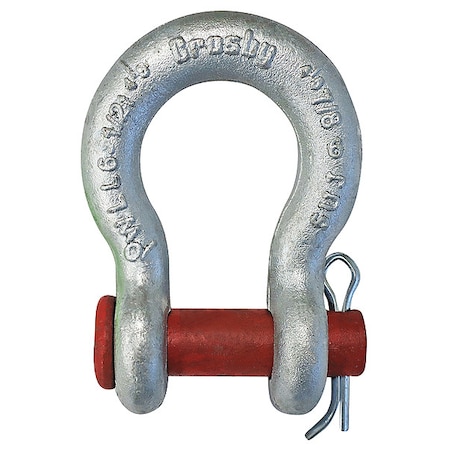 Crosby Anchor Shackle, 1-3/4" Body Sz, Galvanized 1018277
