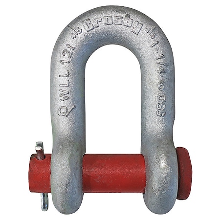 Crosby Shackle, 1-1/4" Body Sz, Galvanized 1019016