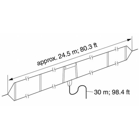 Icom FOLDED DIPOLE ANTENNA , 80.4 ft, 150W, Coaxial feed line 30m with PL-259plug AH710