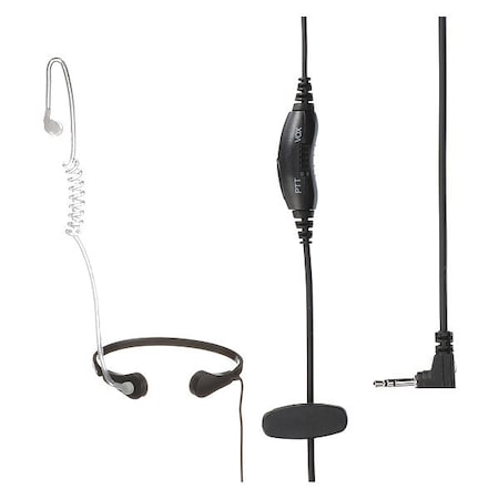 Motorola Throat Microphone, Cord 28" L, Black PMLN7705AR