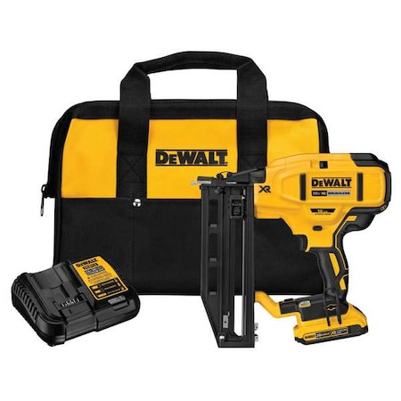 Dewalt 20V MAX* XR 16 GA Cordless Straight Finish Nailer Kit DCN662D1