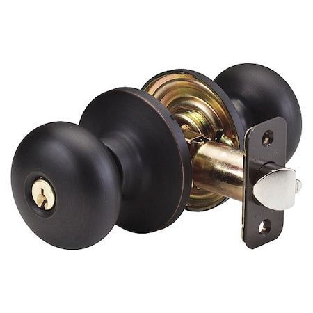 Master Lock Knob Lockset, Biscuit Style, Aged Bronze BC0112PKA4