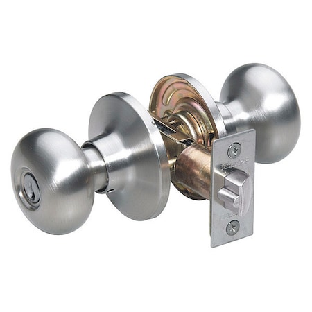 Master Lock Knob Lockset, Biscuit Style, Satin Nickel BC0115KA