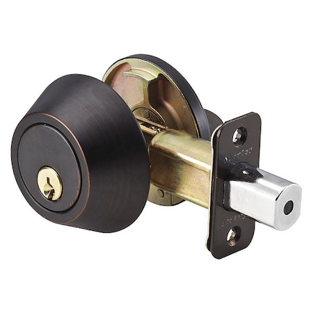Master Lock Deadbolt, Aged Bronze, Single Cylinder DS0612PKA