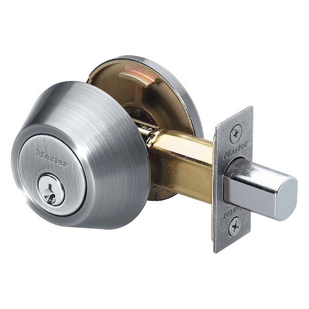 Master Lock Deadbolt, Satin Nickel, Single Cylinder HOBRR-006-23