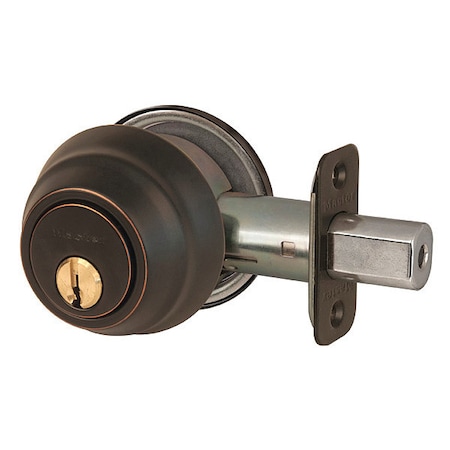 Master Lock Deadbolt, Aged Bronze, Single Cylinder DSH0612PKA