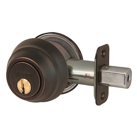 Master Lock Deadbolt, Aged Bronze, Single Cylinder DSH0612PKA-04T9252