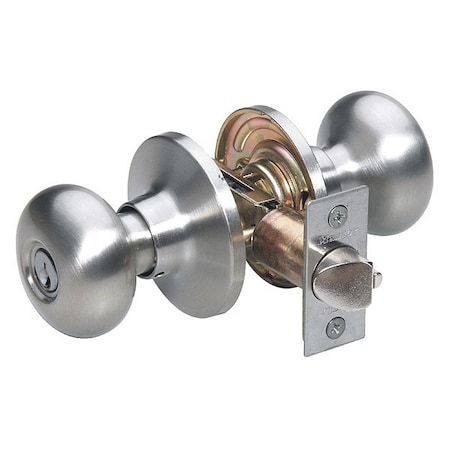 Master Lock Knob Lockset, Biscuit Style, Satin Nickel BC0215KA4S