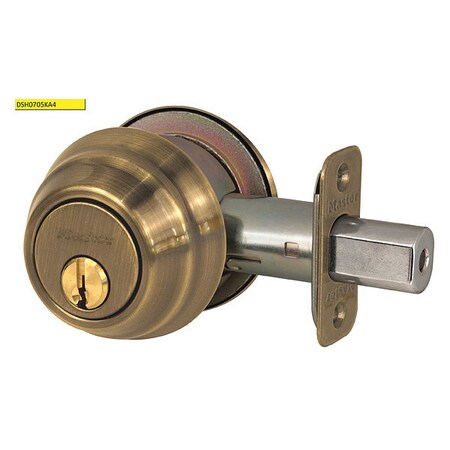 Master Lock Deadbolt, Antique Brass, Double Cylinder DSH0705KA4S