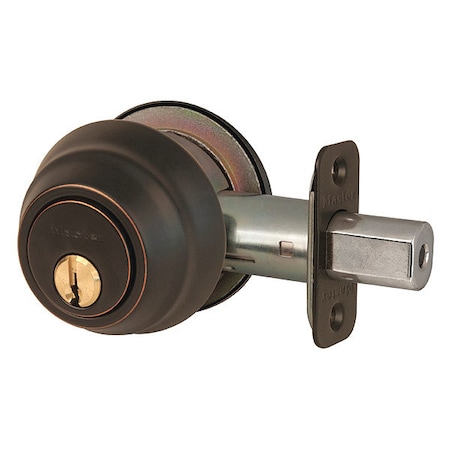 Master Lock Deadbolt, Aged Bronze, Double Cylinder DSH0712PKA4
