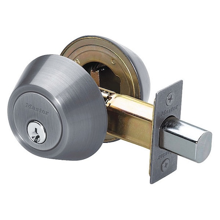 Master Lock Deadbolt, Satin Nickel, Double Cylinder DS0715KA4