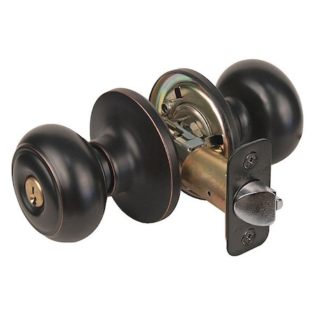 Master Lock Knob Lockset, Rusk Style, Aged Bronze RU0212PKA4S