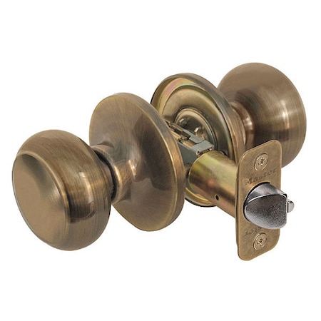 Master Lock Knob Lockset, Rusk Style, Antique Brass RU0405BOX