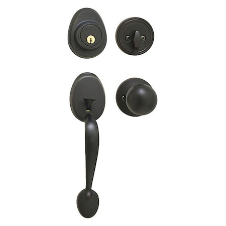 Master Lock Knob Lockset, Biscuit Style, Aged Bronze HDLBC0612PKA4S