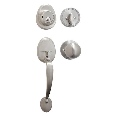 Master Lock Knob Lockset, Biscuit Style, Satin Nickel HDLBC0615KA4