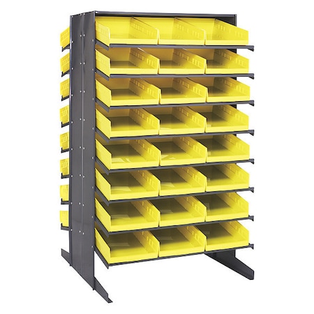Quantum Storage Systems Steel Pick Rack, 36 in D x 60 in H x 36 in W, 16 Shelves, Yellow QPRD-110YL