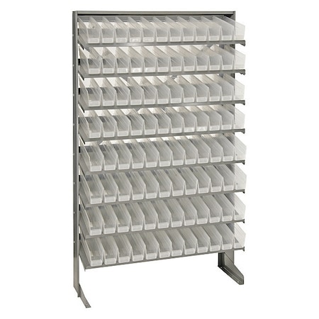 Quantum Storage Systems Steel Pick Rack, 12 in D x 60 in H x 36 in W, 8 Shelves, Clear QPRS-100CL