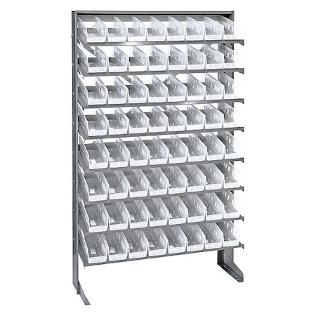 Quantum Storage Systems Steel Pick Rack, 12 in D x 60 in H x 36 in W, 8 Shelves, Clear QPRS-101CL