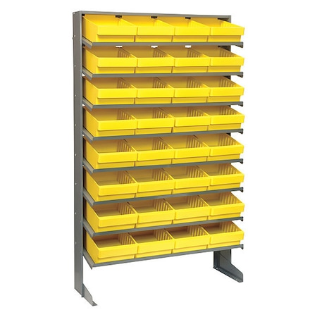 Quantum Storage Systems Steel Pick Rack, 12 in D x 60 in H x 36 in W, 8 Shelves, Yellow QPRS-701YL