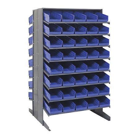 Quantum Storage Systems Steel Pick Rack, 36 in D x 60 in H x 36 in W, 16 Shelves, Blue QPRD-104BL