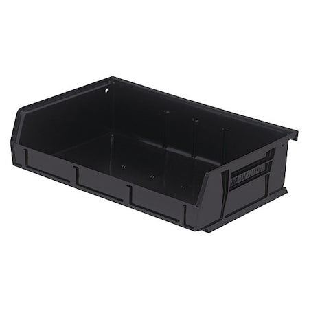 Quantum Storage Systems Hang & Stack Storage Bin, polypropylene, Black, 3 in H, 11 in W, 7 3/8 in L QUS236BK