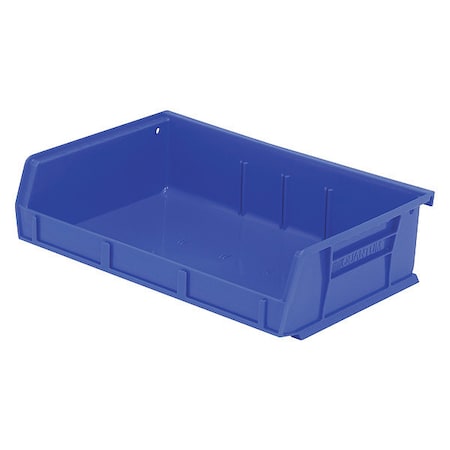 Quantum Storage Systems Hang & Stack Storage Bin, polypropylene, Blue, 3 in H, 11 in W, 7 3/8 in L QUS236BL