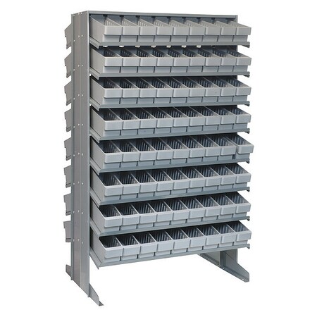 Quantum Storage Systems Steel Pick Rack, 24 in D x 60 in H x 36 in W, 16 Shelves, Gray QPRD-501GY