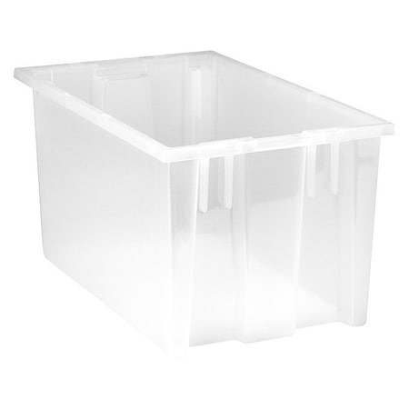 Quantum Storage Systems Stack & Nest Storage Container, 5.7 gal, 18 in L x 11 in W x 9 in H, Clear, Polypropylene SNT185CL