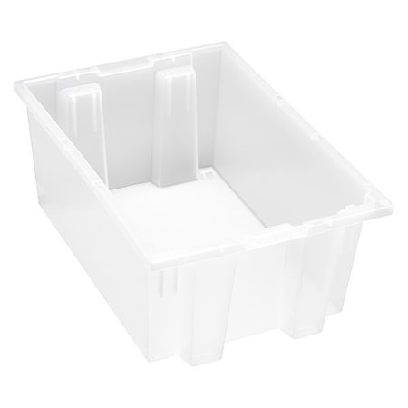 Quantum Storage Systems Stack & Nest Storage Container, 6 gal, 19-1/2 in L x 13-1/2 in W x 8 in H, Clear, Polypropylene SNT200CL