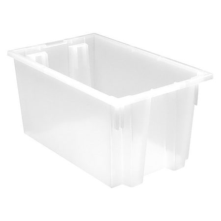 Quantum Storage Systems Stack & Nest Storage Container, 12.7 gal, 23-1/2 in L x 19-1/2 in W x 12 in H, Clear, Polypropylene SNT240CL