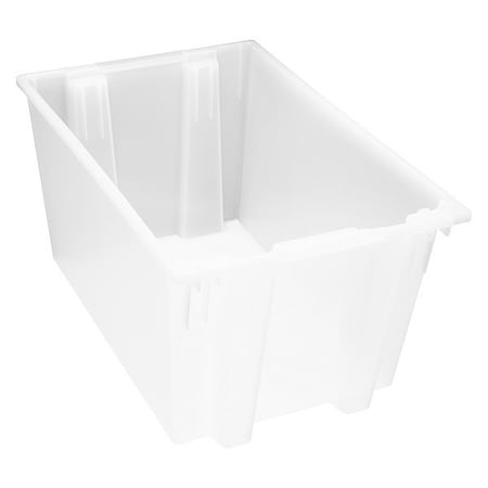 Quantum Storage Systems Stack & Nest Storage Container, 27.7 gal, 29-1/2 in L x 19-1/2 in W x 15 in H, Clear, Polypropylene SNT300CL