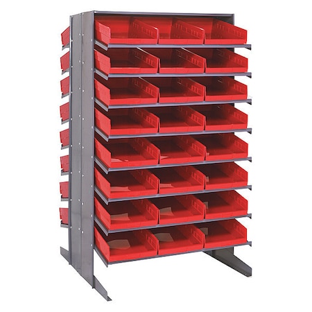 Quantum Storage Systems Steel Pick Rack, 36 in D x 60 in H x 36 in W, 16 Shelves, Red QPRD-110RD