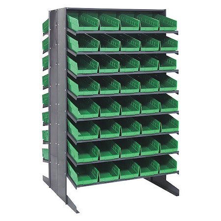 Quantum Storage Systems Steel Pick Rack, 36 in D x 60 in H x 36 in W, 16 Shelves, Green QPRD-104GN