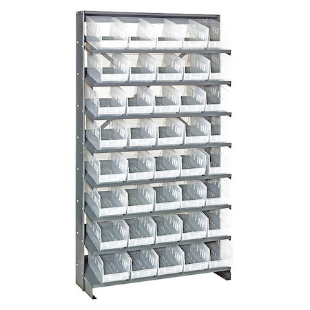 Quantum Storage Systems Steel Pick Rack, 12 in D x 64 in H x 36 in W, 8 Shelves, Clear QPRS-202CL