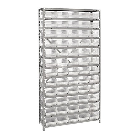 Quantum Storage Systems Steel Pick Rack, 12 in D x 75 in H x 36 in W, 13 Shelves, Clear 1275-102CL