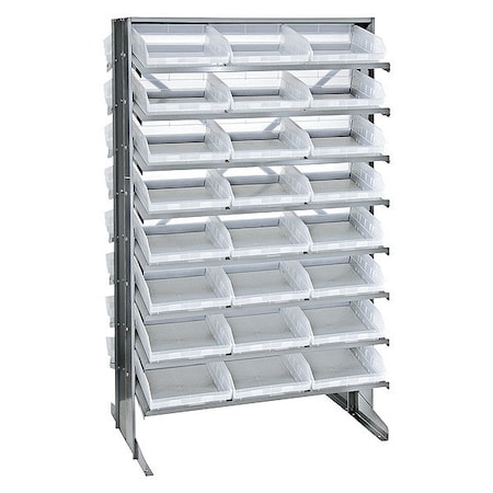 QUANTUM STORAGE SYSTEMS Steel Pick Rack, 36 in W x 60 in H x 24 in D, 16 Shelves, Clear QPRD-109CL