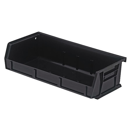 Quantum Storage Systems Hang & Stack Storage Bin, polypropylene, Black, 3 in H, 11 in W, 5 3/8 in L QUS232BK
