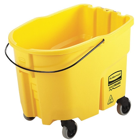 Rubbermaid Commercial 8 3/4 gal Oval Mop Bucket, 17 in H, 16 in Dia, Yellow, Plastic 2064914