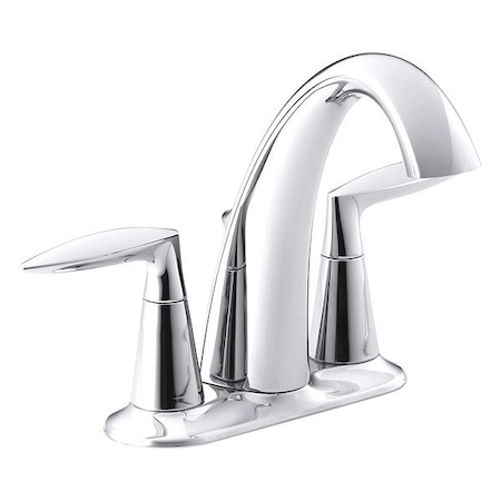 Kohler Manual Low Arc Bathroom Faucet, 4" Mount, Chrome K-45100-4-CP