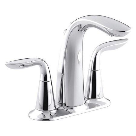 Kohler Manual Low Arc Bathroom Faucet, 4" Mount, Chrome K-5316-4-CP