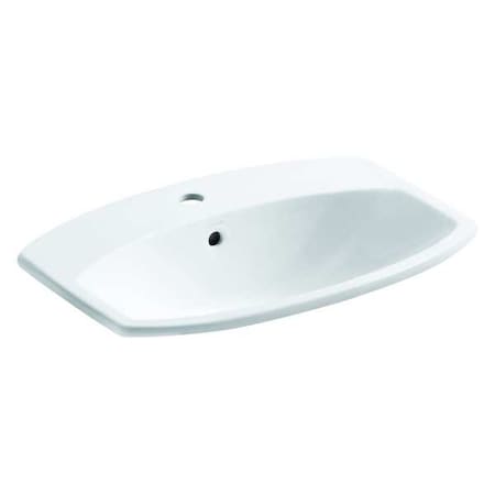 Kohler Bathroom Sink 20 3/8 in x 11 1/2 in, 1, Drop-In, Vitreous china K-2351-1-0