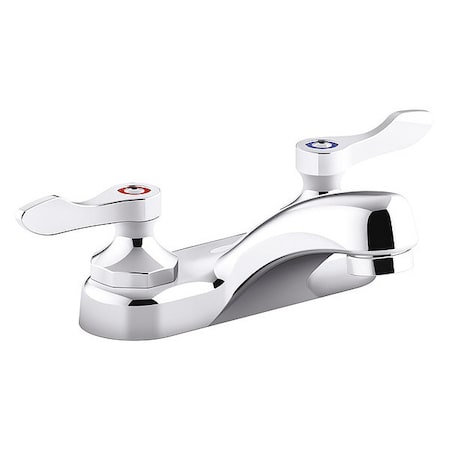 Kohler Manual Straight Spout Bathroom Faucet, 4" Mount, Polished Chrome K-400T20-4AKA-CP