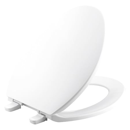 Kohler Toilet Seat With Cover, Quick Release Hinge, Elongated, White K-4774-0