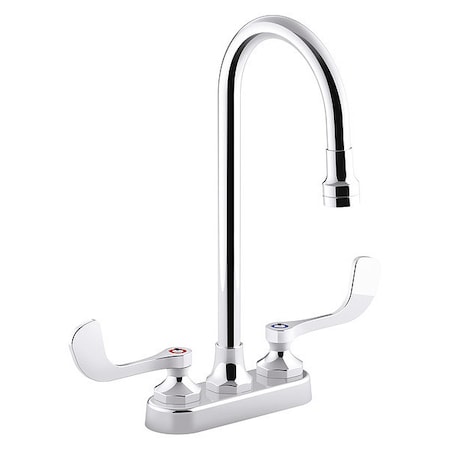 KOHLER Manual 8" Mount, Gooseneck Bathroom Faucet K-400T70-5AKA-CP