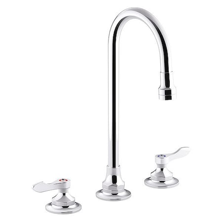 Kohler Manual Gooseneck Bathroom Faucet, 8" Mount, Polished Chrome K-800T70-4AKA-CP